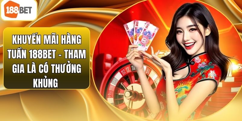 Khuyến Mãi Hàng Tuần 188bet – Tham Gia Là Có Thưởng Khủng